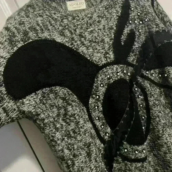 Adolfo collectible vintage sweater with shoulder pads, size L - Picture 6 of 9